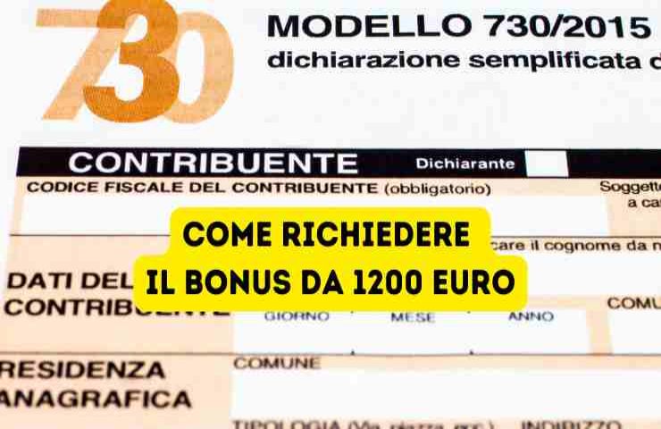 Modello 730 bonus 1200 euro
