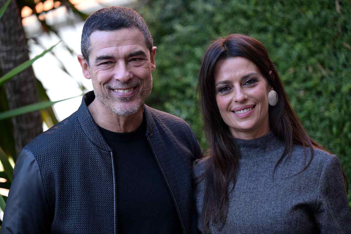 alessandro gassman e claudia pandolfi alla presentazione di un professore