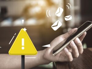 Sms telefono simbolo attenzione