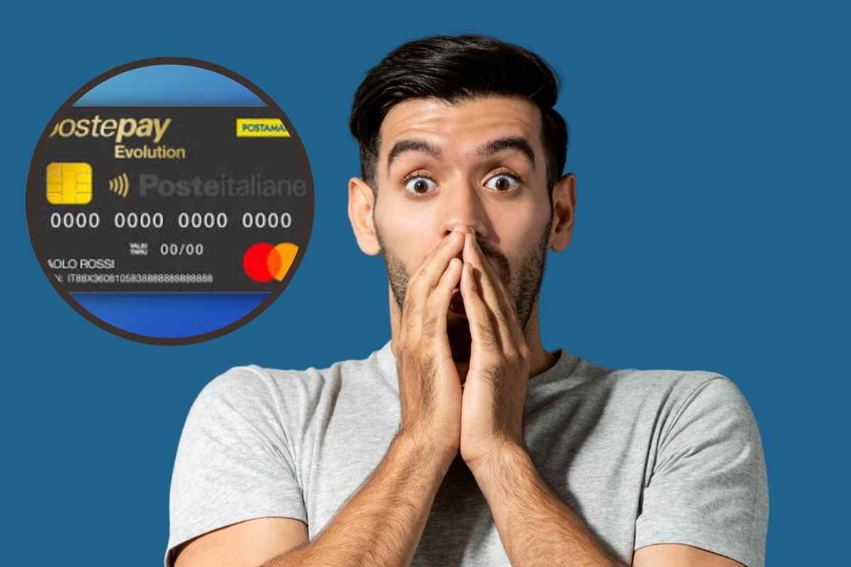 Uomo preoccupato e PostePay