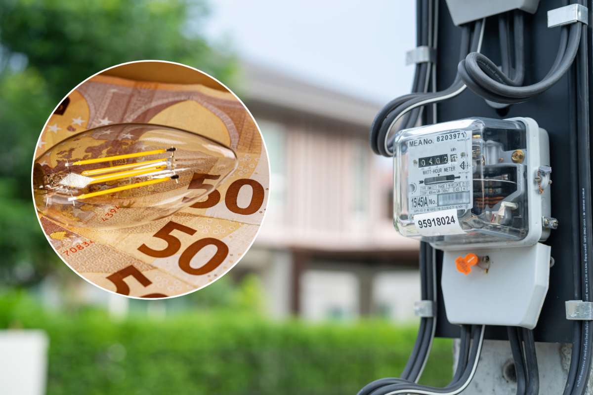 Contatore luce e banconote