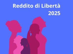 sagome di donne e scritta reddito di libertà