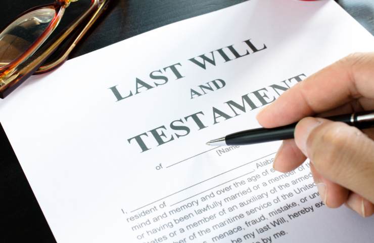 foglio di testamento e ultime volontà