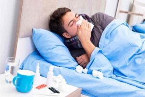 Uomo malato nel letto