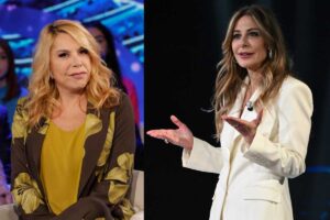 Anna Pettinelli negli studi di Domenica In e Francesca Fagnani negli studi di Belve