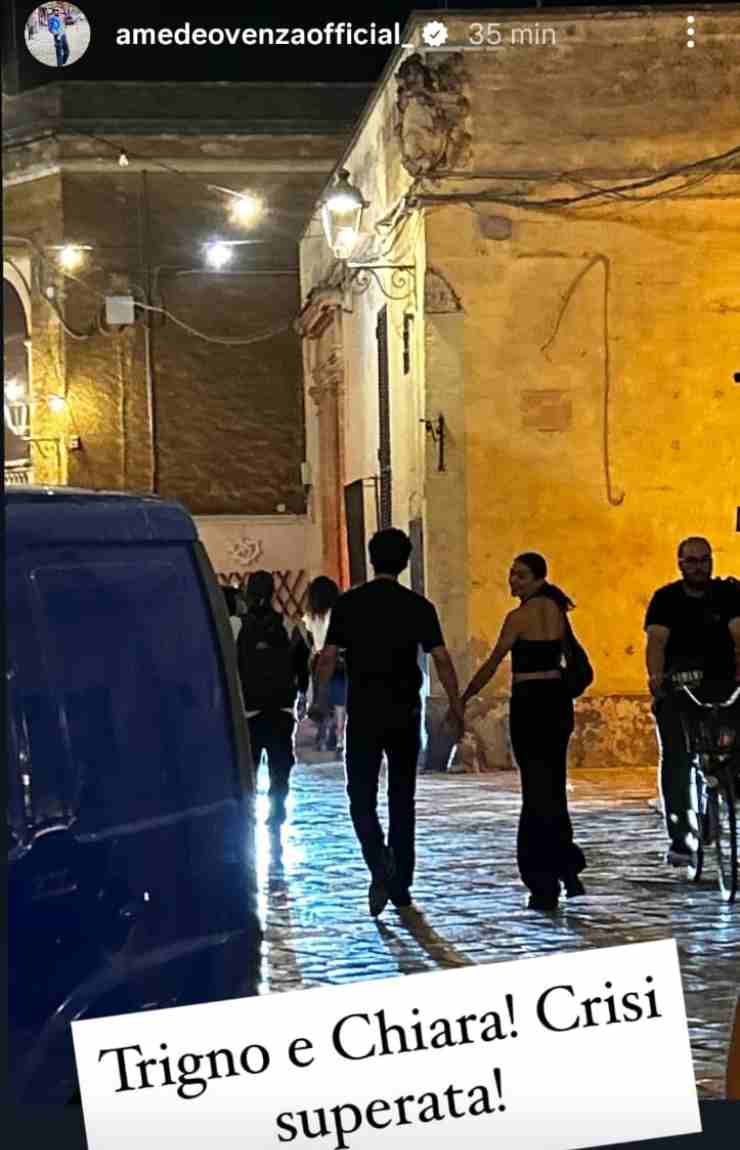chiara e trigno in storia instagram di amedeo venza