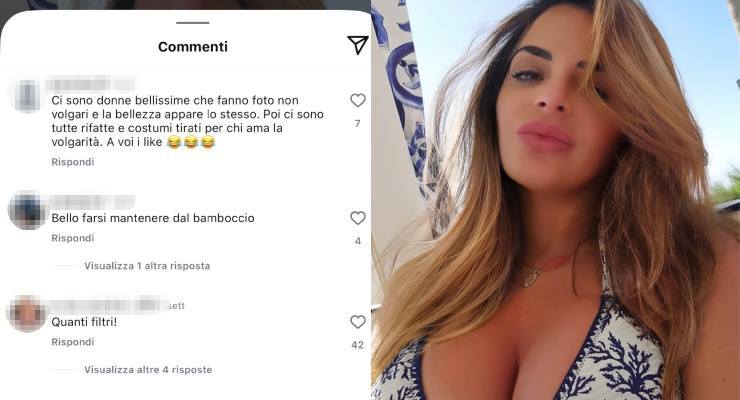 Selfie sensuale di Roberta Di Padua e commenti