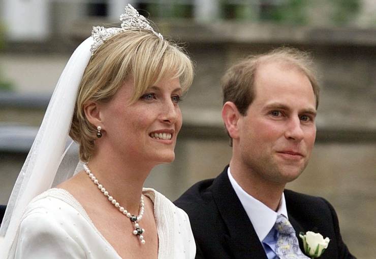 Sophie e Edoardo di Edimburgo durante il loro matrimonio
