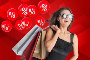 Donna con buste dello shopping