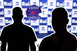 sagome nere uomini su sfondo logo rai e gf