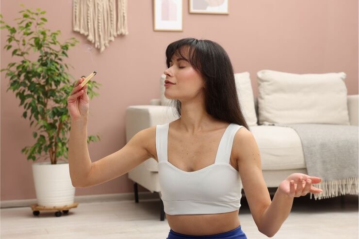 Donna con palo santo
