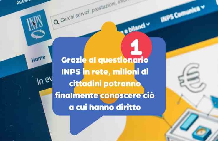 Messaggio su sfondo Inps nel pc