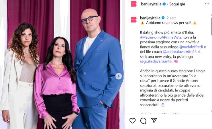 esperti matrimonio a prima vista su Instagram 
