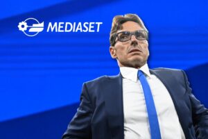 Pier Silvio Berlusconi e logo Mediaset