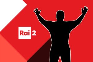 Logo Rai2 e sagoma uomo