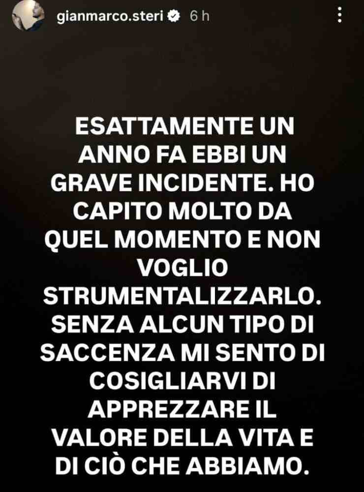 storia Instagram di Gianamarco
