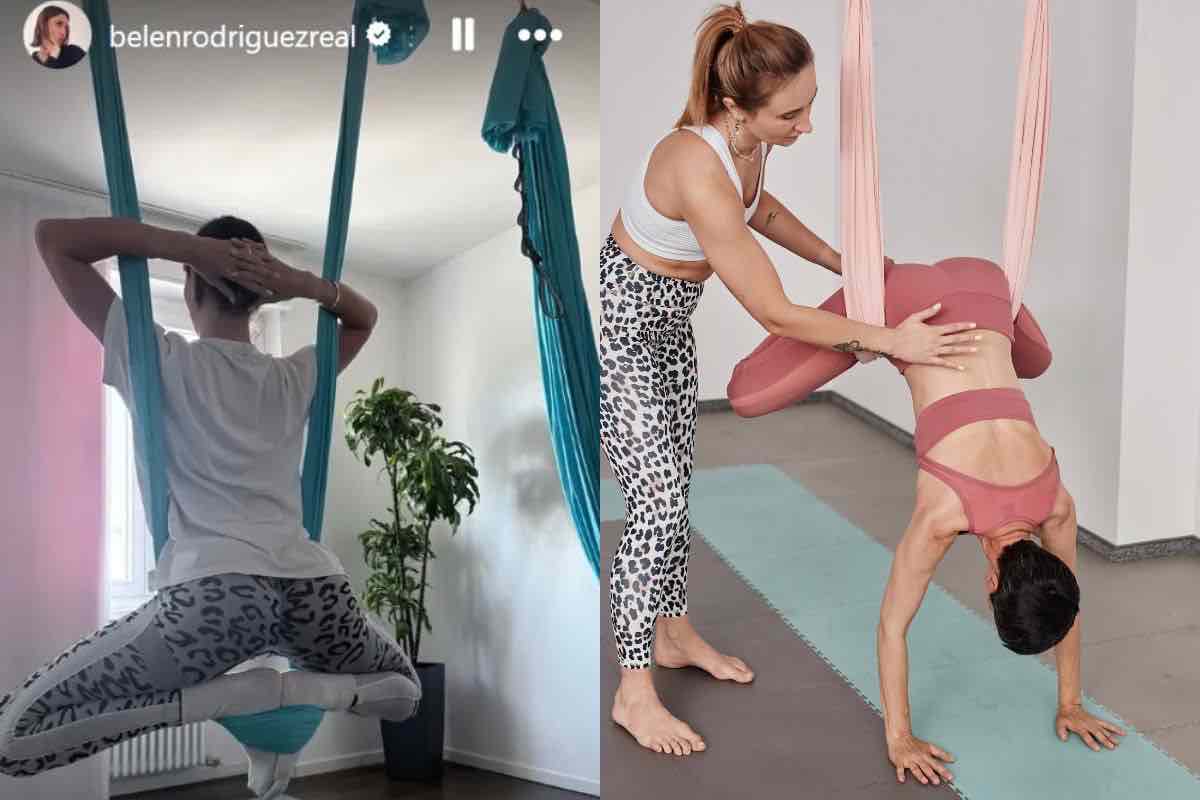 Belen Rodriguez e aerial workout