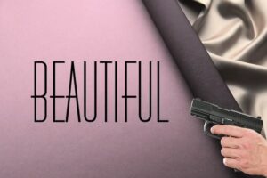 logo beautiful con una pistola