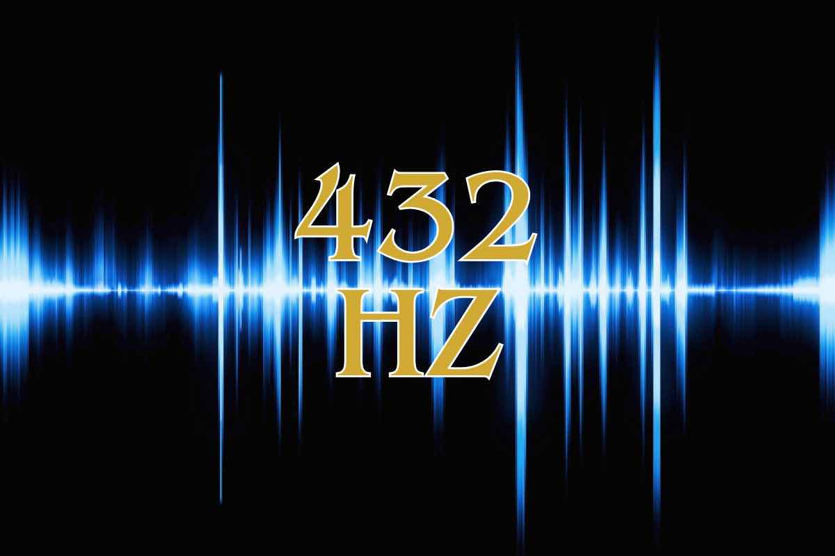 Onde radio e scritta '432 Hz'