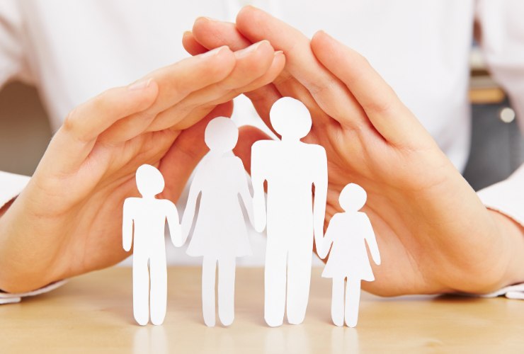 sagome di una famiglia