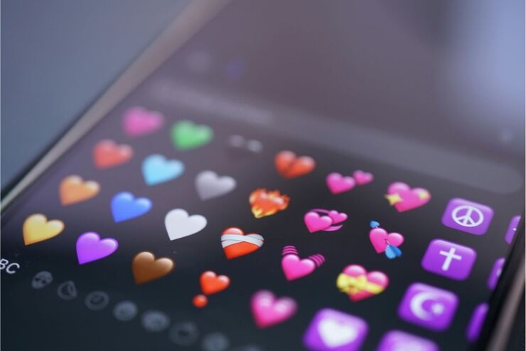 Schermata emoticon cuori 