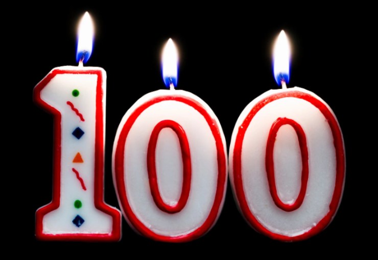 candeline con il numero 100